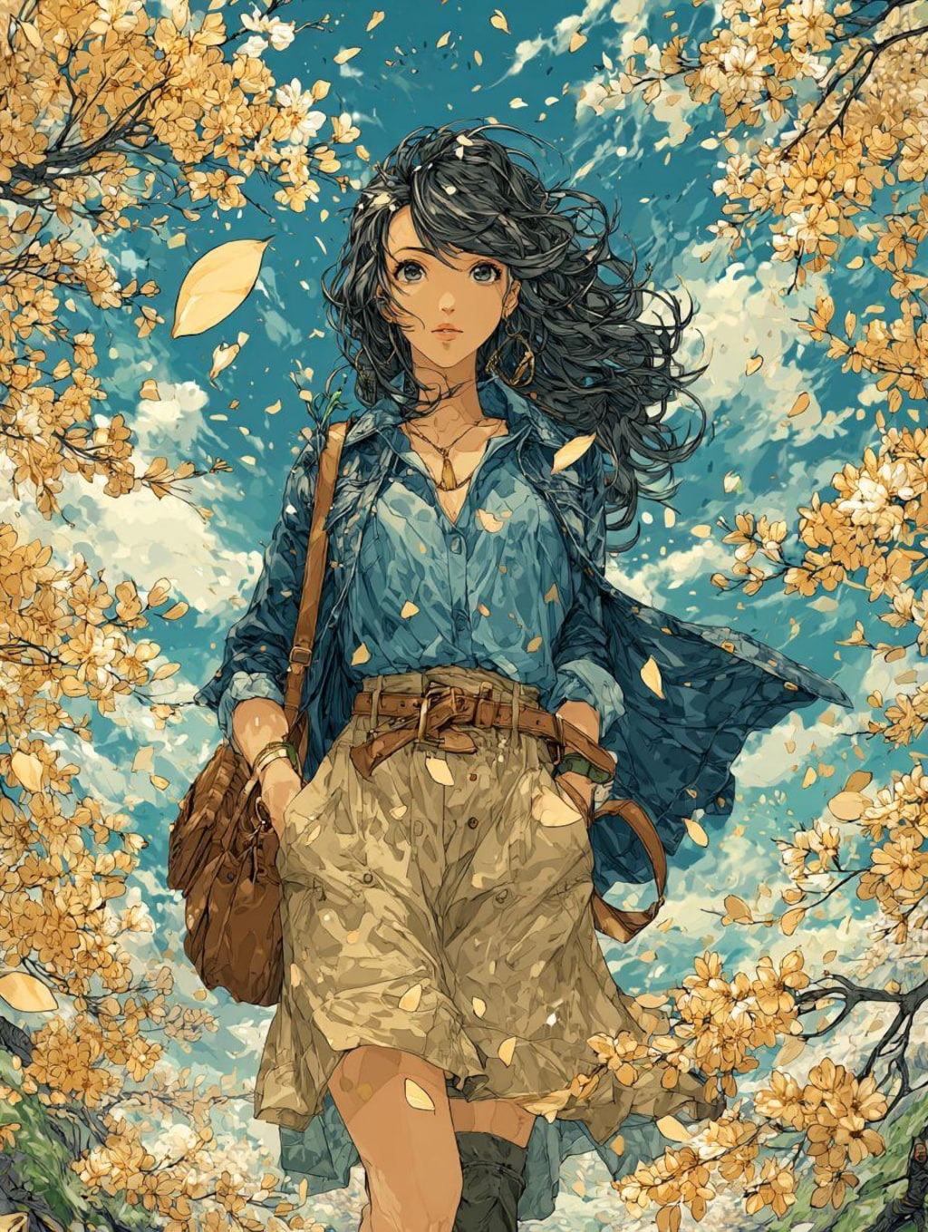 春の女性(ひと)-アニメ風