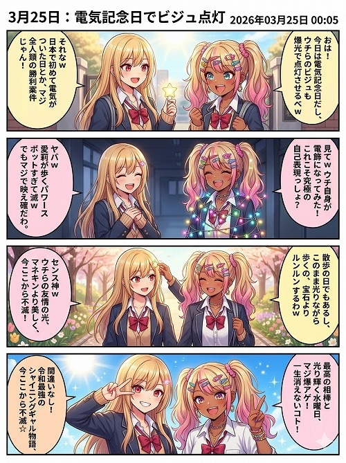 電気記念日でビジュ点灯☆