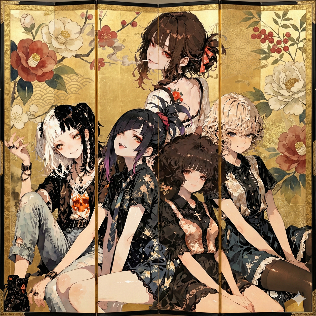 金屏風と色紙 | の人気AIイラスト・グラビア