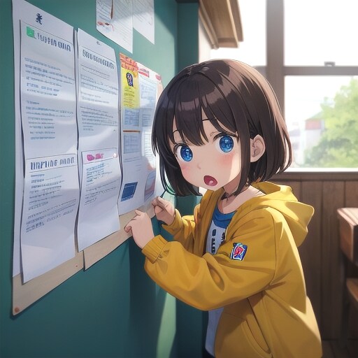 掲示板と驚くガール | の人気AIイラスト・グラビア