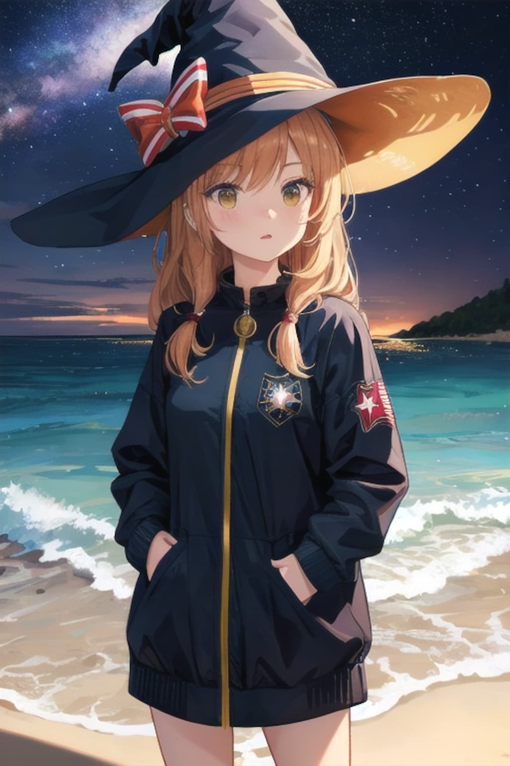 砂浜の魔女と星空