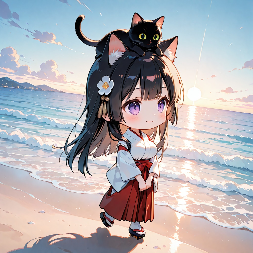 黒猫巫女様とクロネさん | の人気AIイラスト・グラビア
