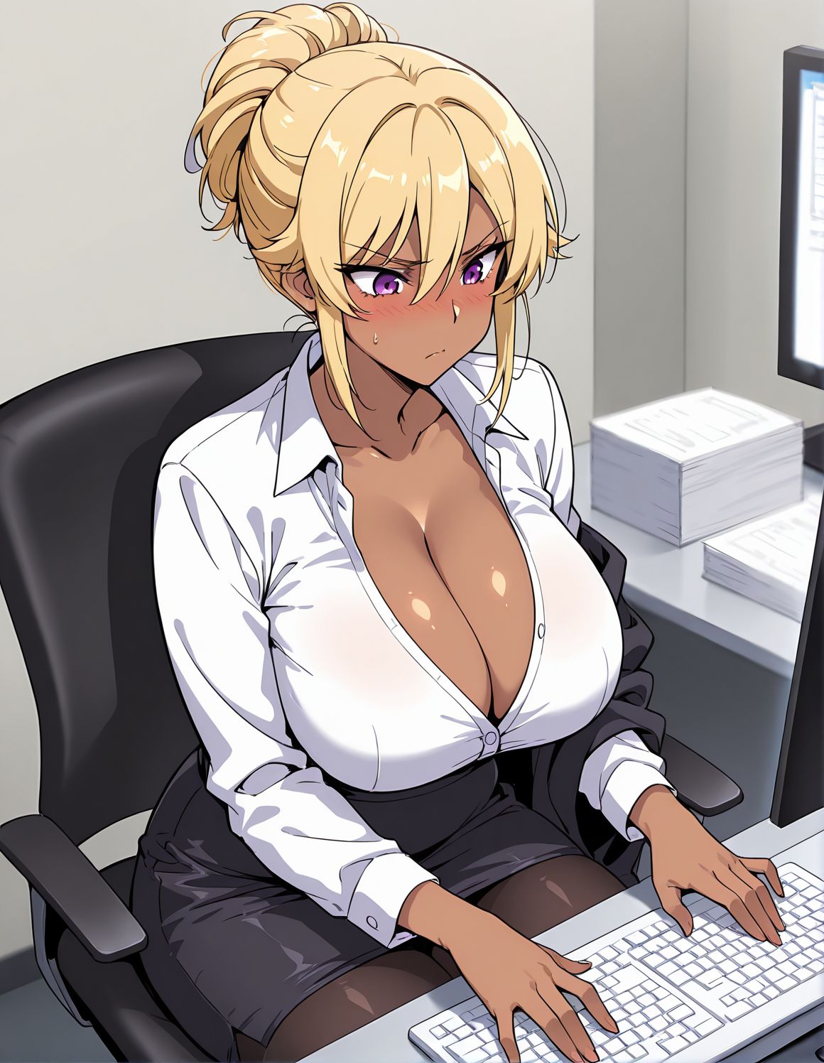 「……っ、見ないで！ この書類のことは、全部忘れて……っ！」