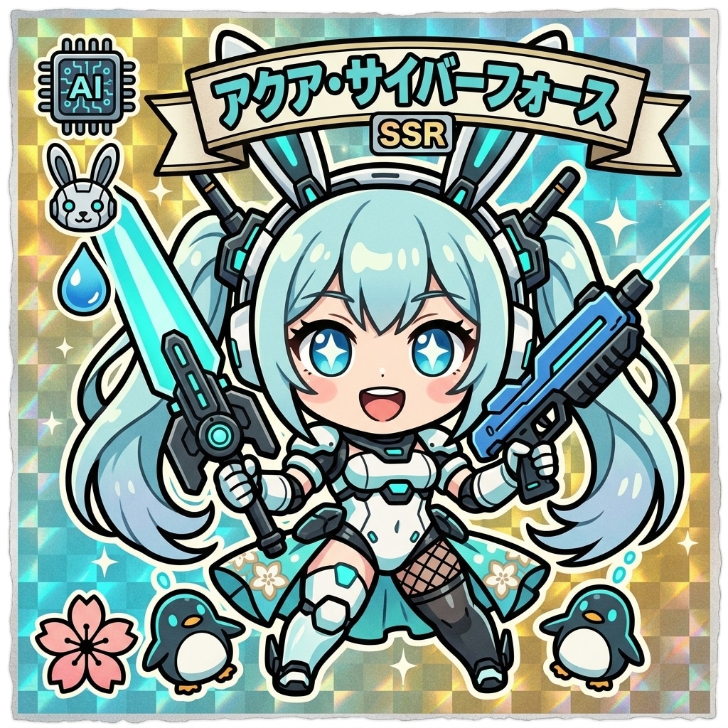 アクア・サイバーフォース。4月1日 #ビックリマンの日 | の人気AIイラスト・グラビア