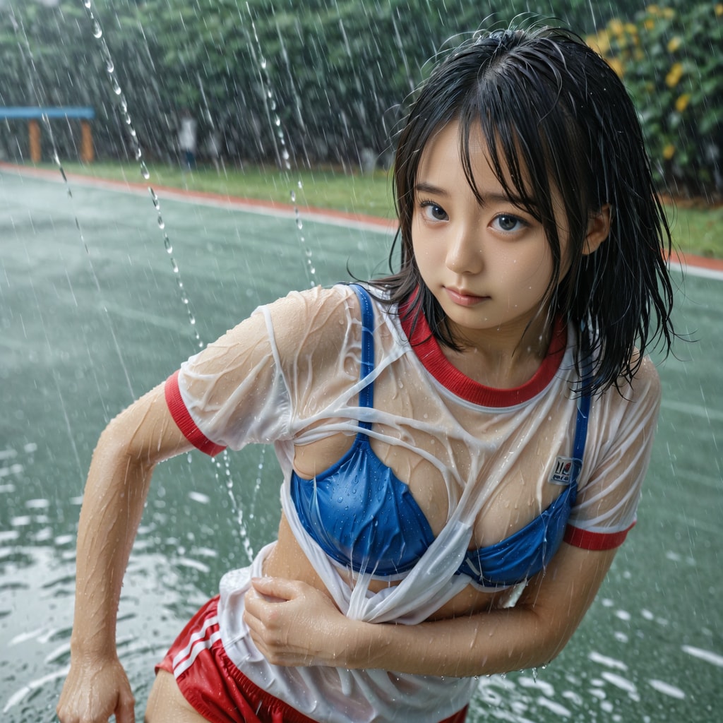 マラソン中に雨…びたびたに濡れちゃった