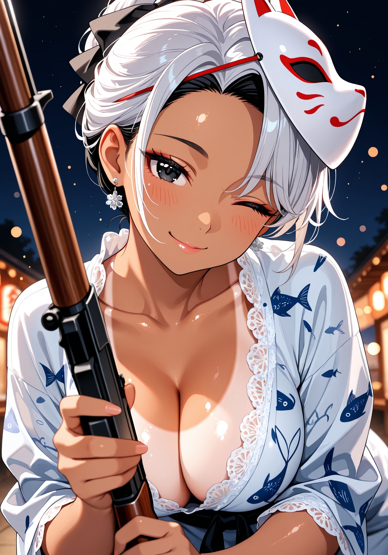 白と夏祭り①