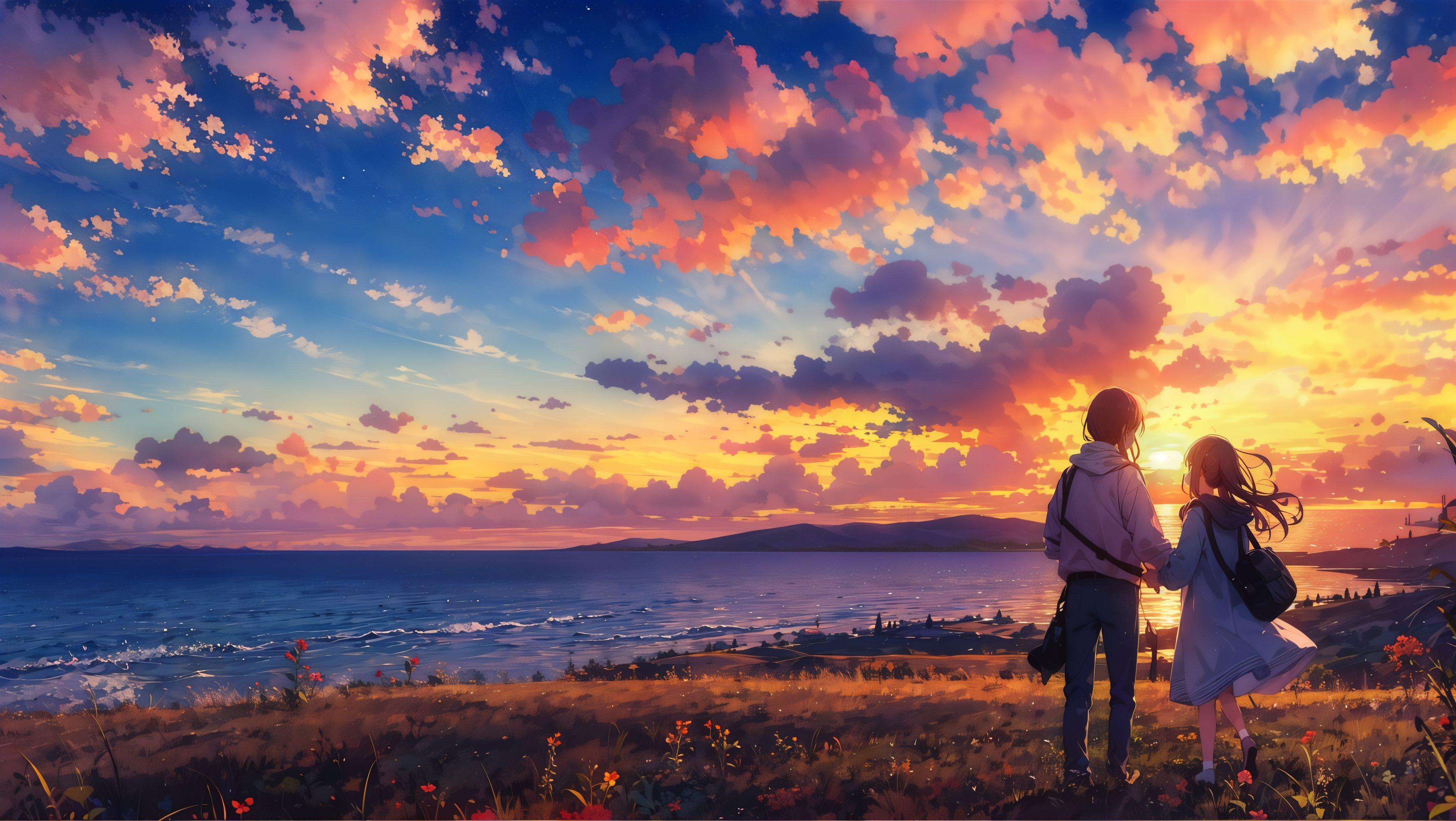 夕日の見える丘で