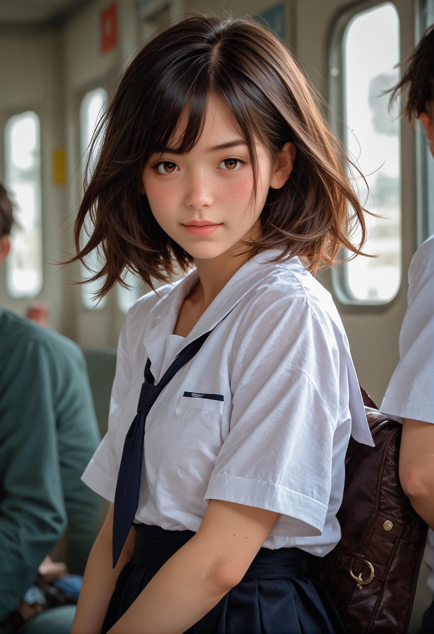 バスで見かける少女 | の人気AIイラスト・グラビア