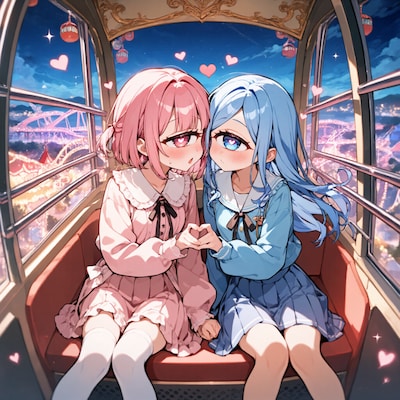 単眼ちゃんラブラブ観覧車 | の人気AIイラスト・グラビア