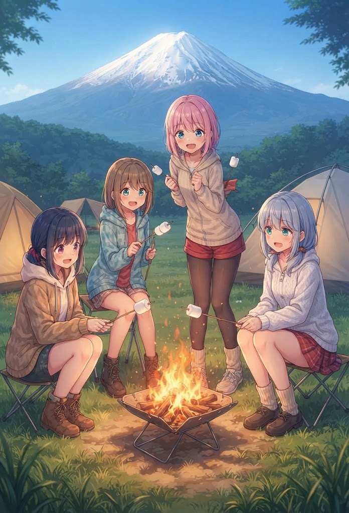 キャンプでマシュマロ | の人気AIイラスト・グラビア
