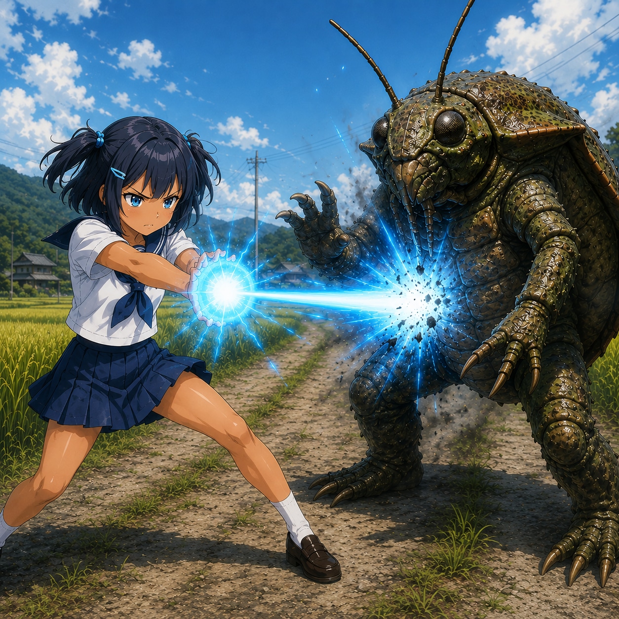 こなつちゃん vs カメゴン