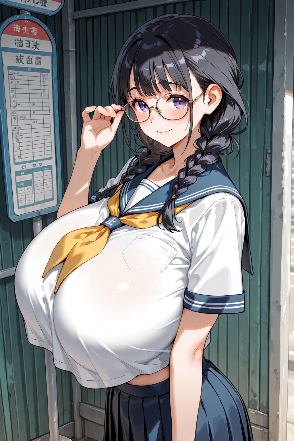 地味巨乳 | の人気AIイラスト・グラビア