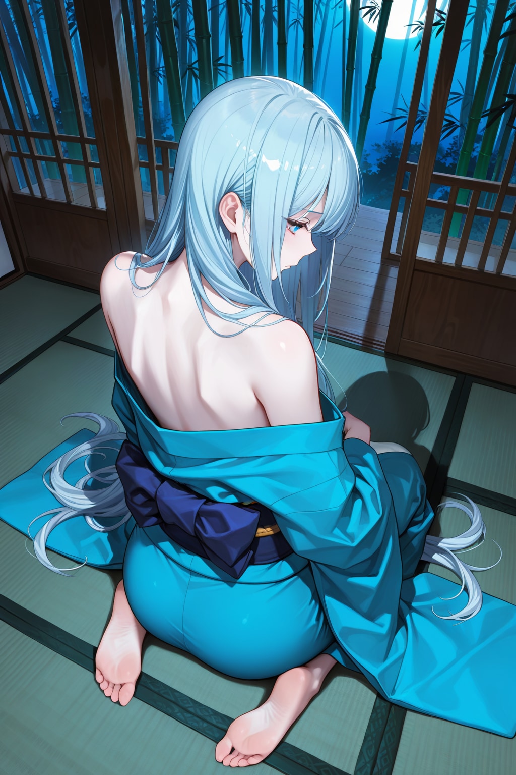 月明りと竹林と