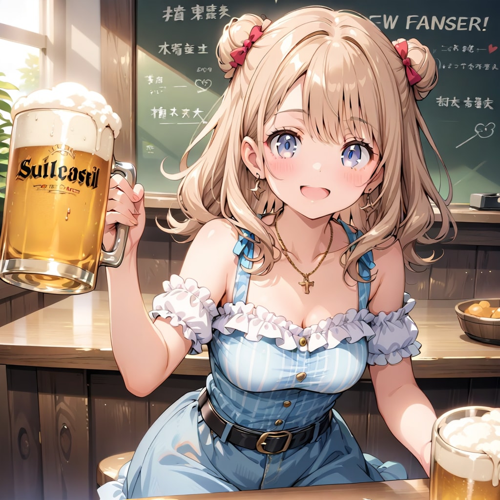 9/17 ジョッキでちちぷ～い‼ | の人気AIイラスト・グラビア