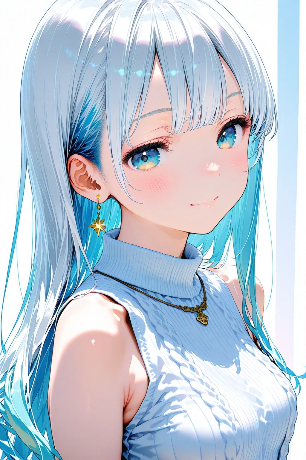 銀髪のハイネック少女