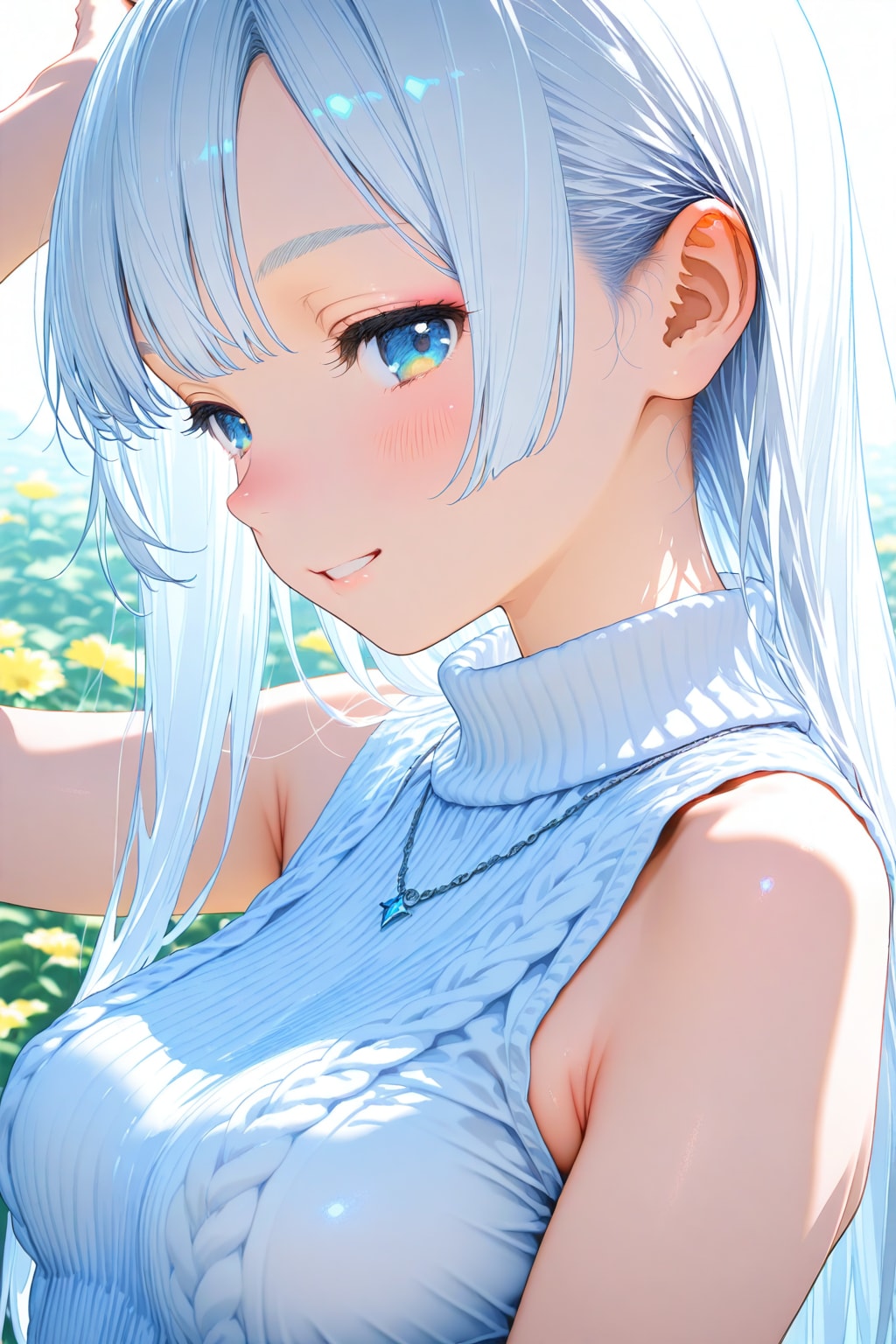 銀髪のハイネック少女