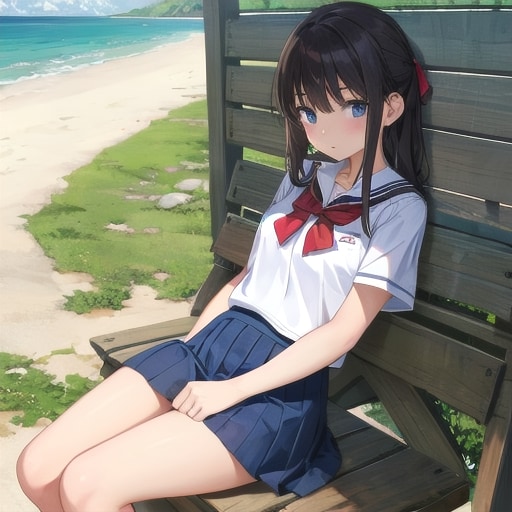 寄り道の海辺 | の人気AIイラスト・グラビア