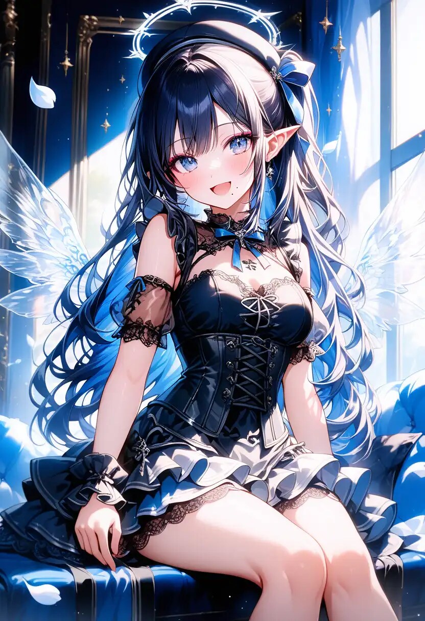 黒ゴスロリドレス姿のアカリ | の人気AIイラスト・グラビア