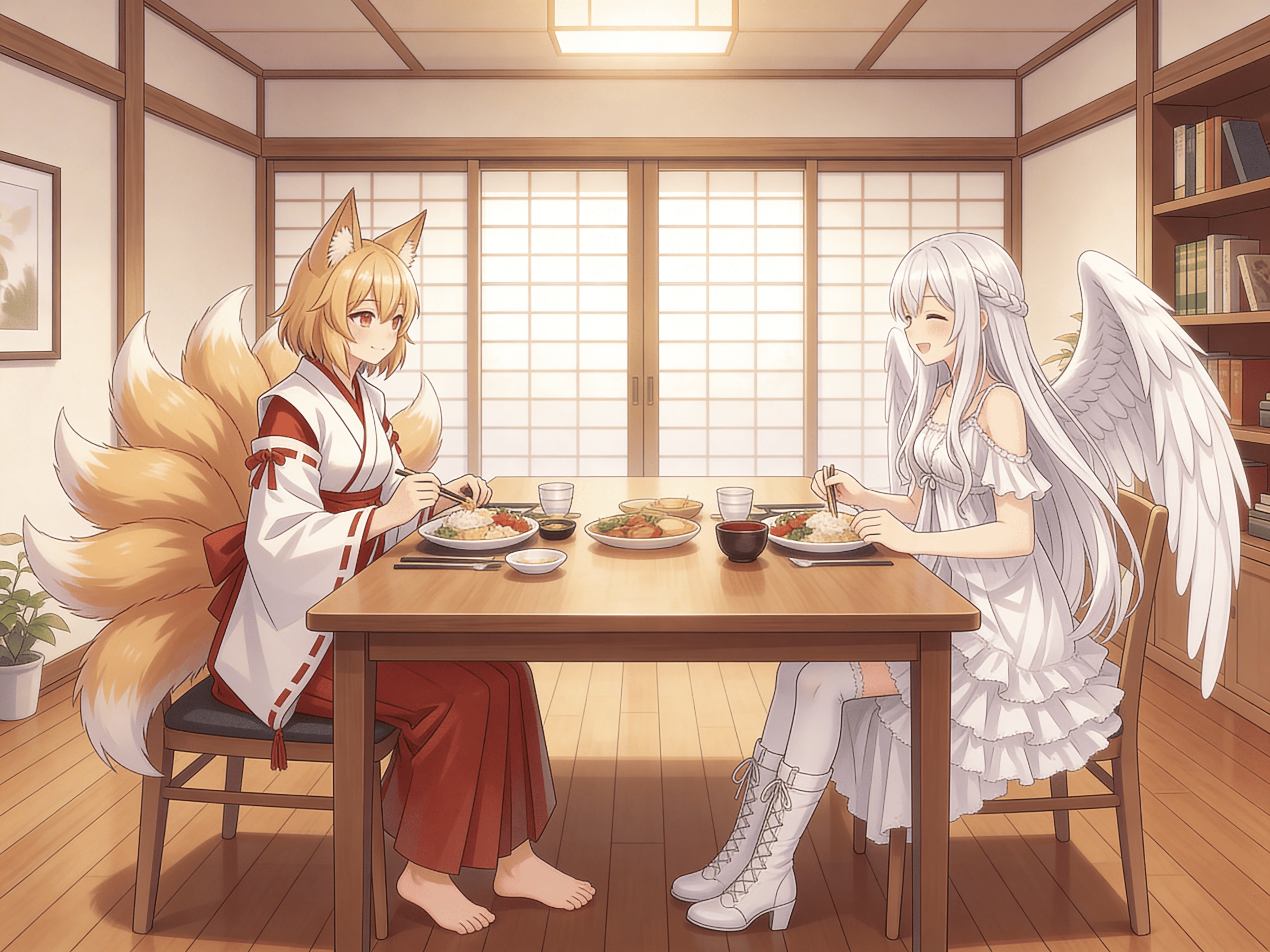 一緒に昼ご飯！ | の人気AIイラスト・グラビア