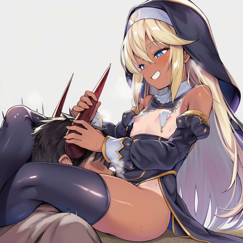 聖水で悪魔を浄化するシスター魔法少女ちゃん