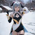【原神　甘雨】コスプレ風イラスト 2枚目