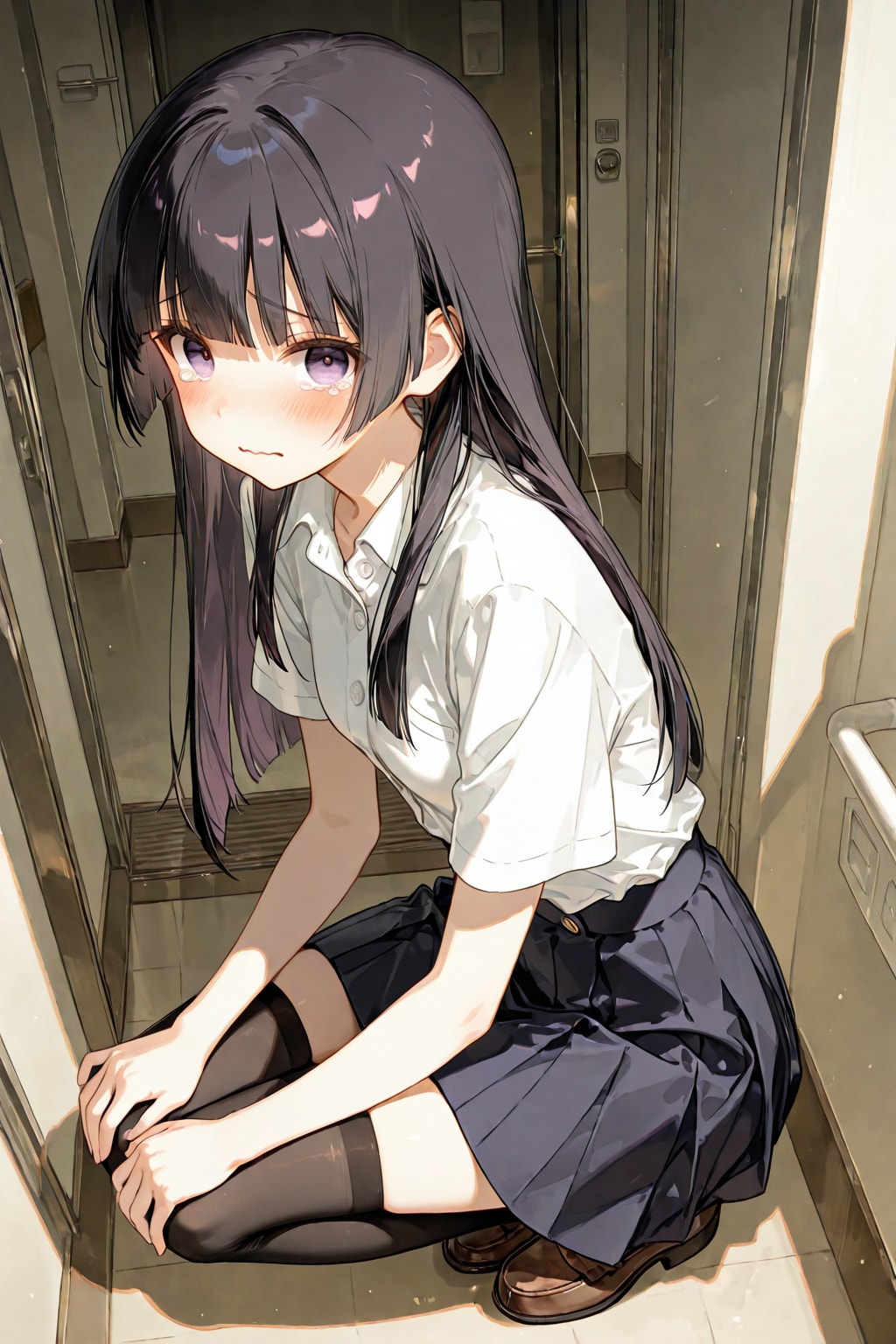 両親と喧嘩して家出したカイリ（妹ちゃん）『……泊めて』（私服verも有り） | の人気AIイラスト・グラビア