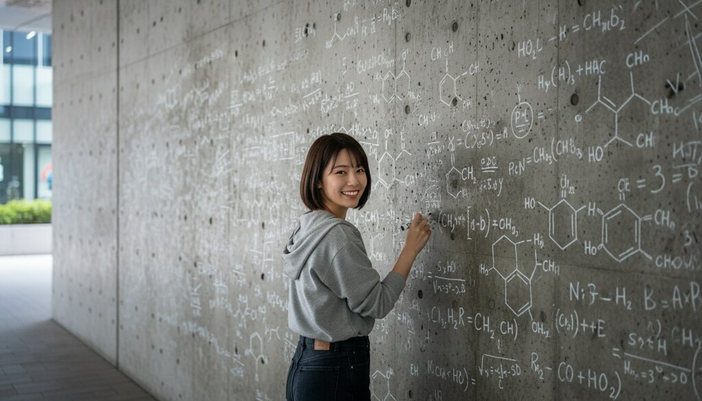 落書き？するリケジョ