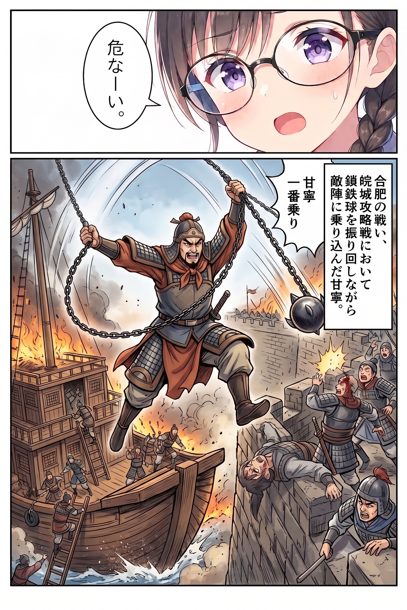 【回答】甘寧一番乗り