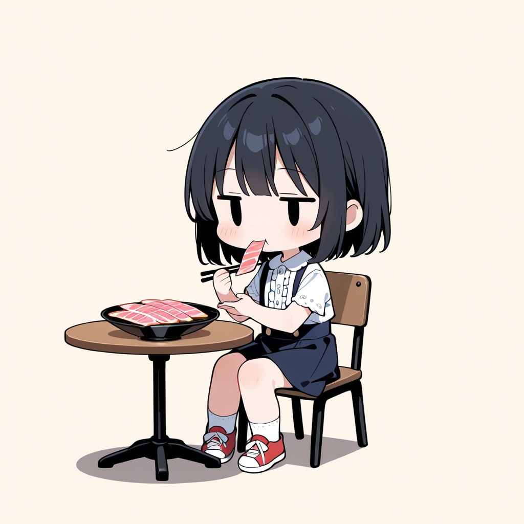 お刺身を食べる