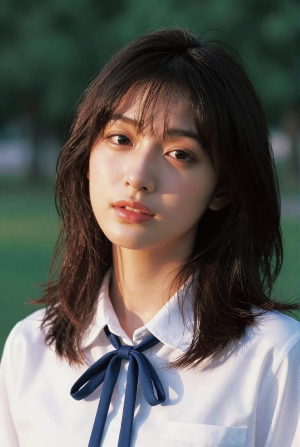 夕暮れの女子高生