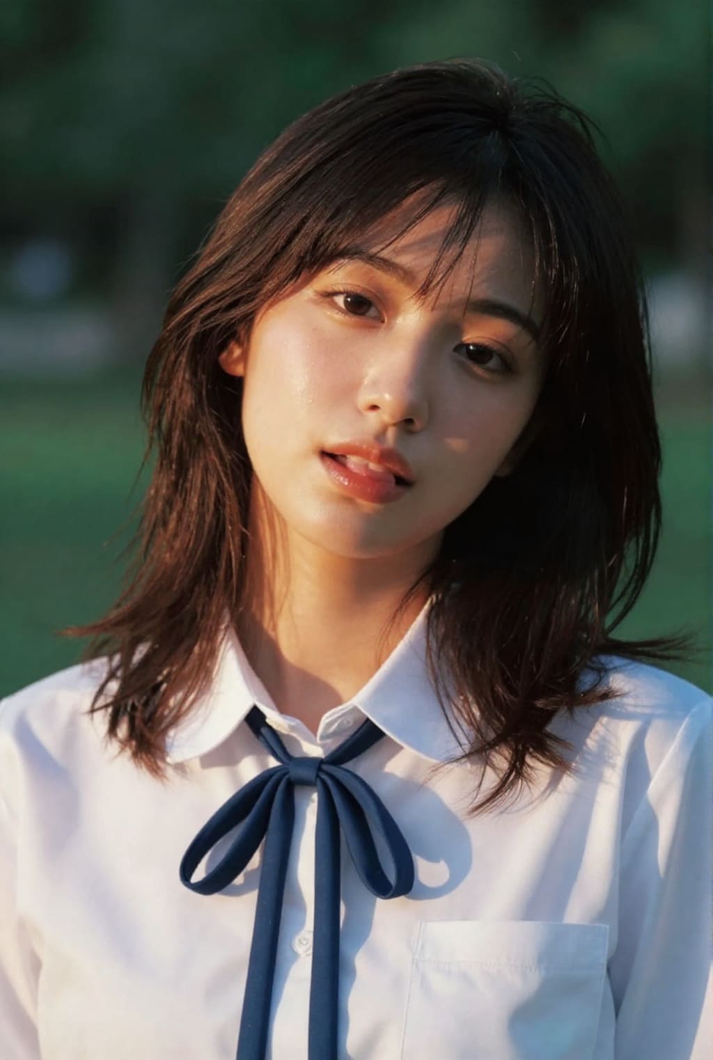 夕暮れの女子高生
