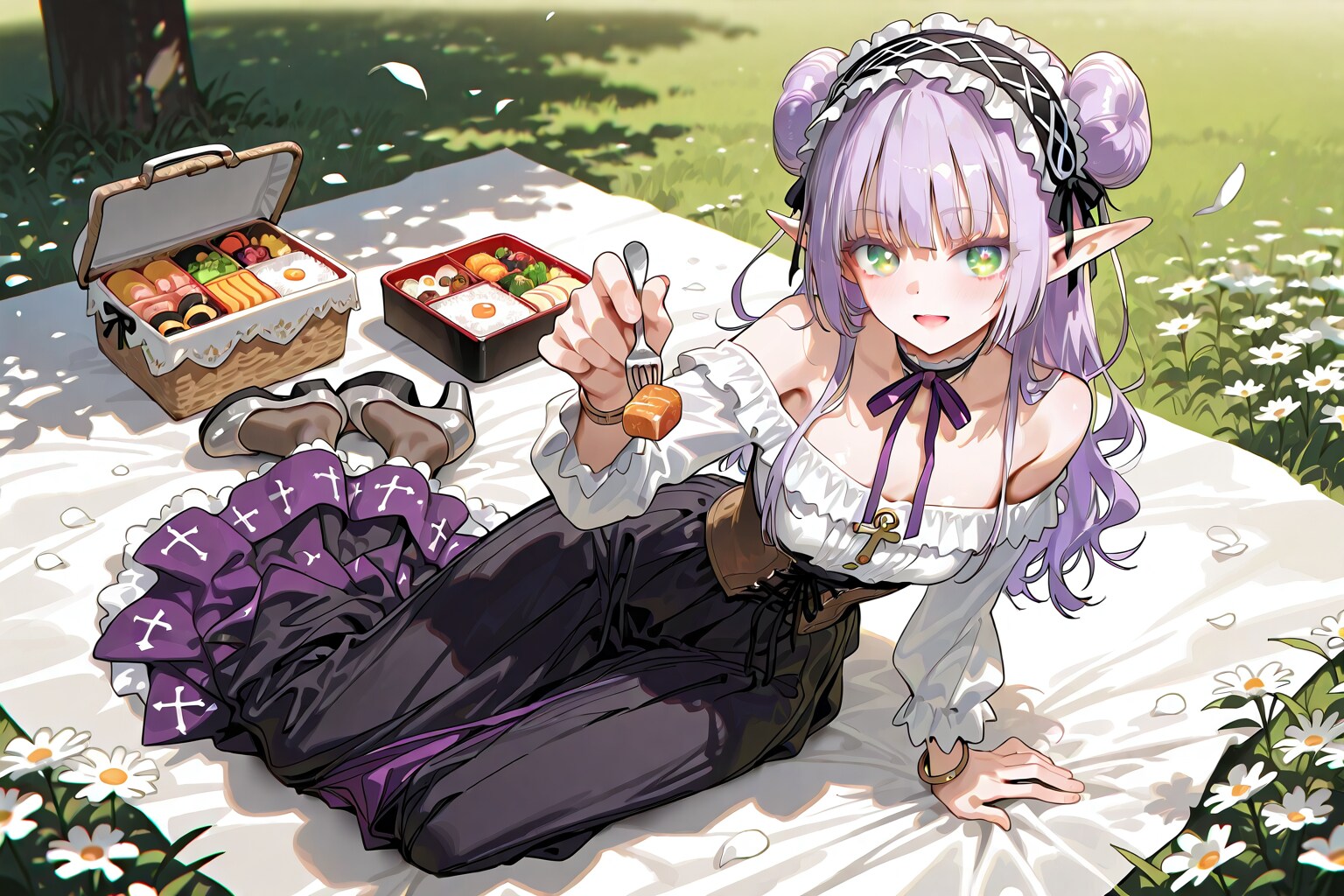 エルフなLILACちゃんとピクニック。※別衣装ver | の人気AIイラスト・グラビア