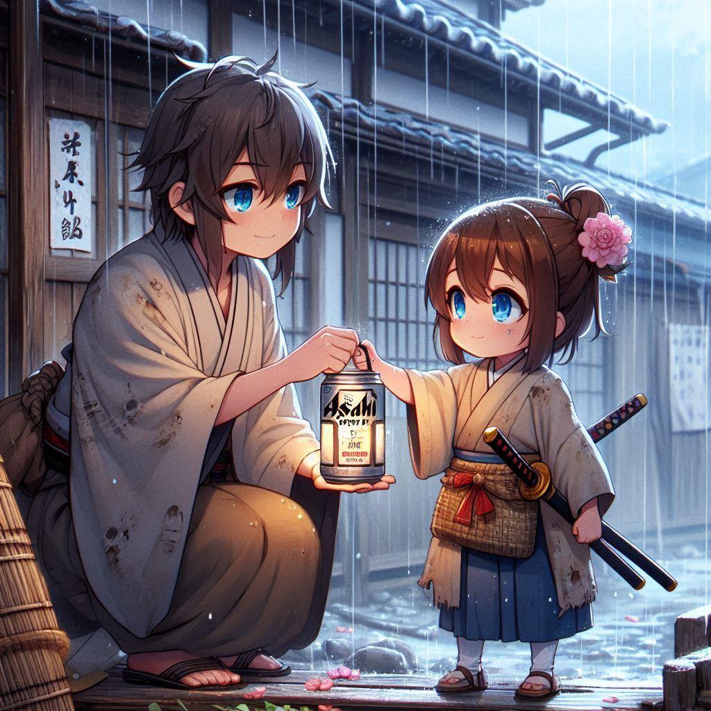 提灯をお侍に貸す小さな女の子 6枚目