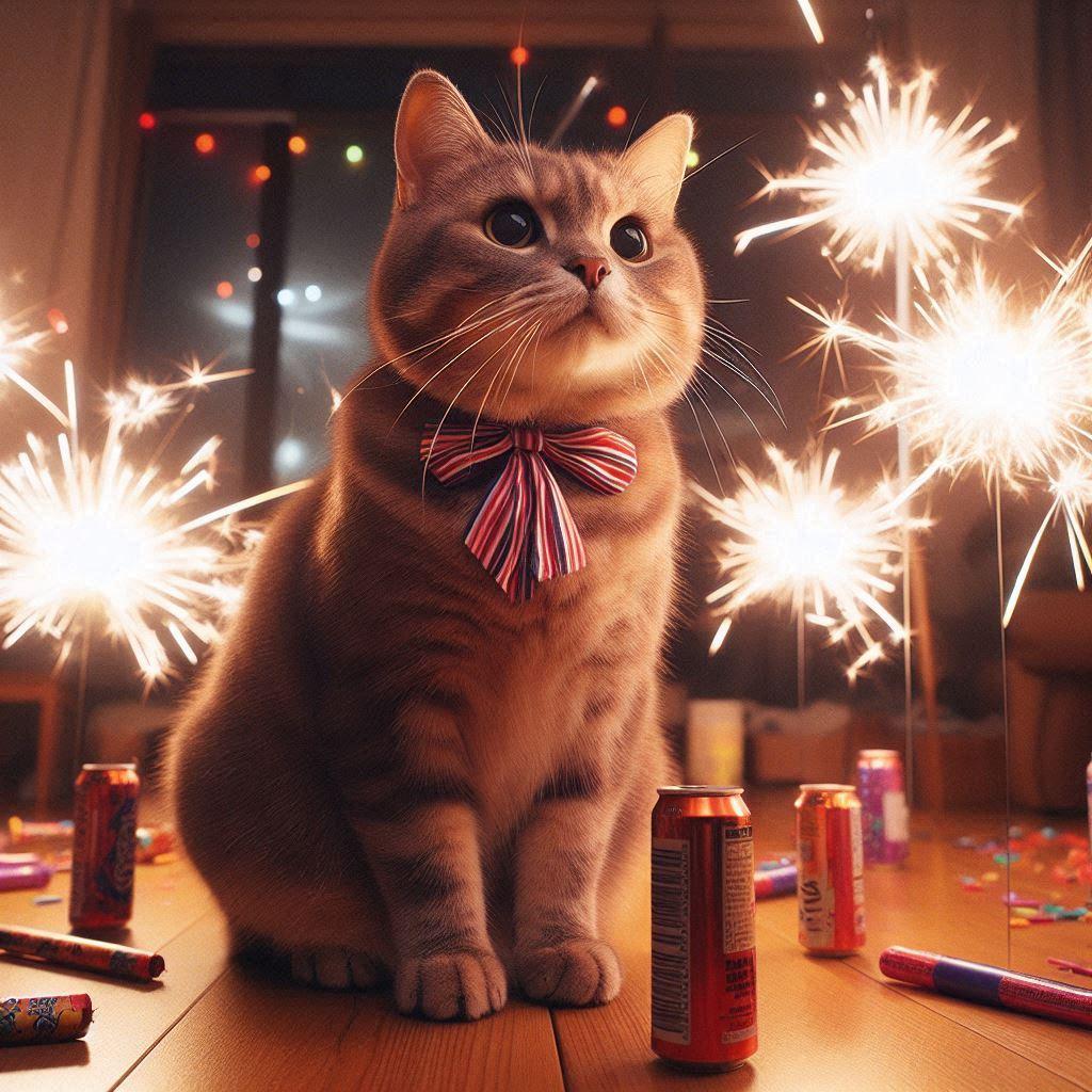 花火をする猫 | の人気AIイラスト・グラビア