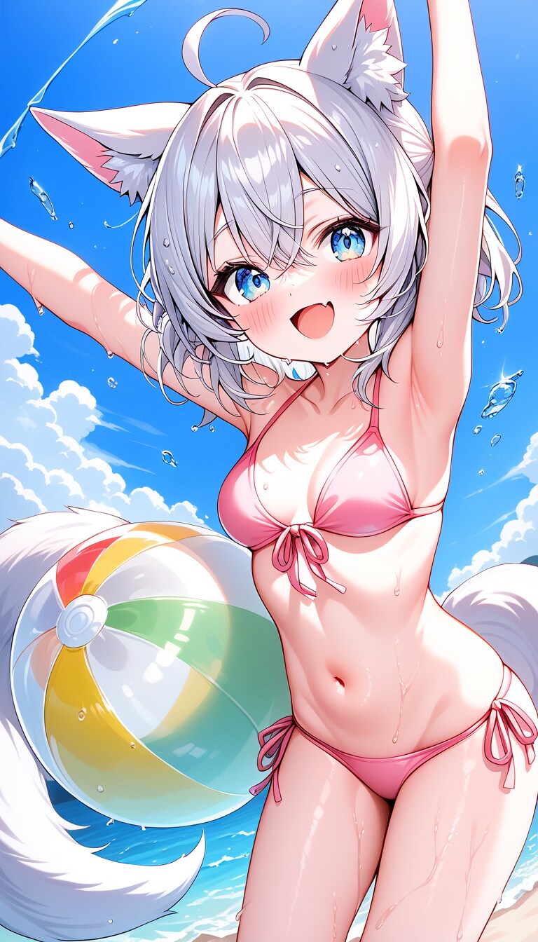 はしゃぐ白狐ちゃん