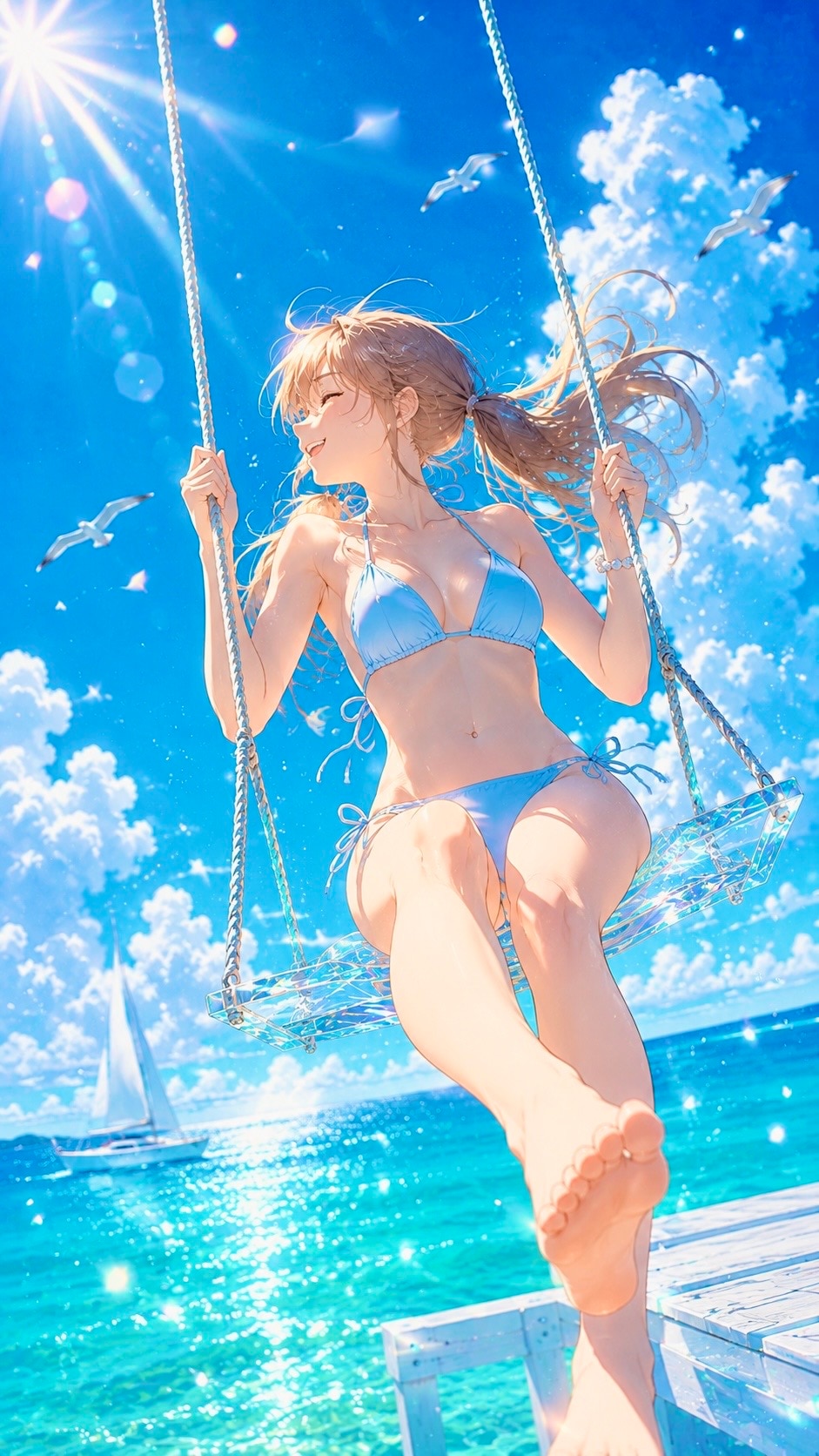 海辺のガラスブランコ