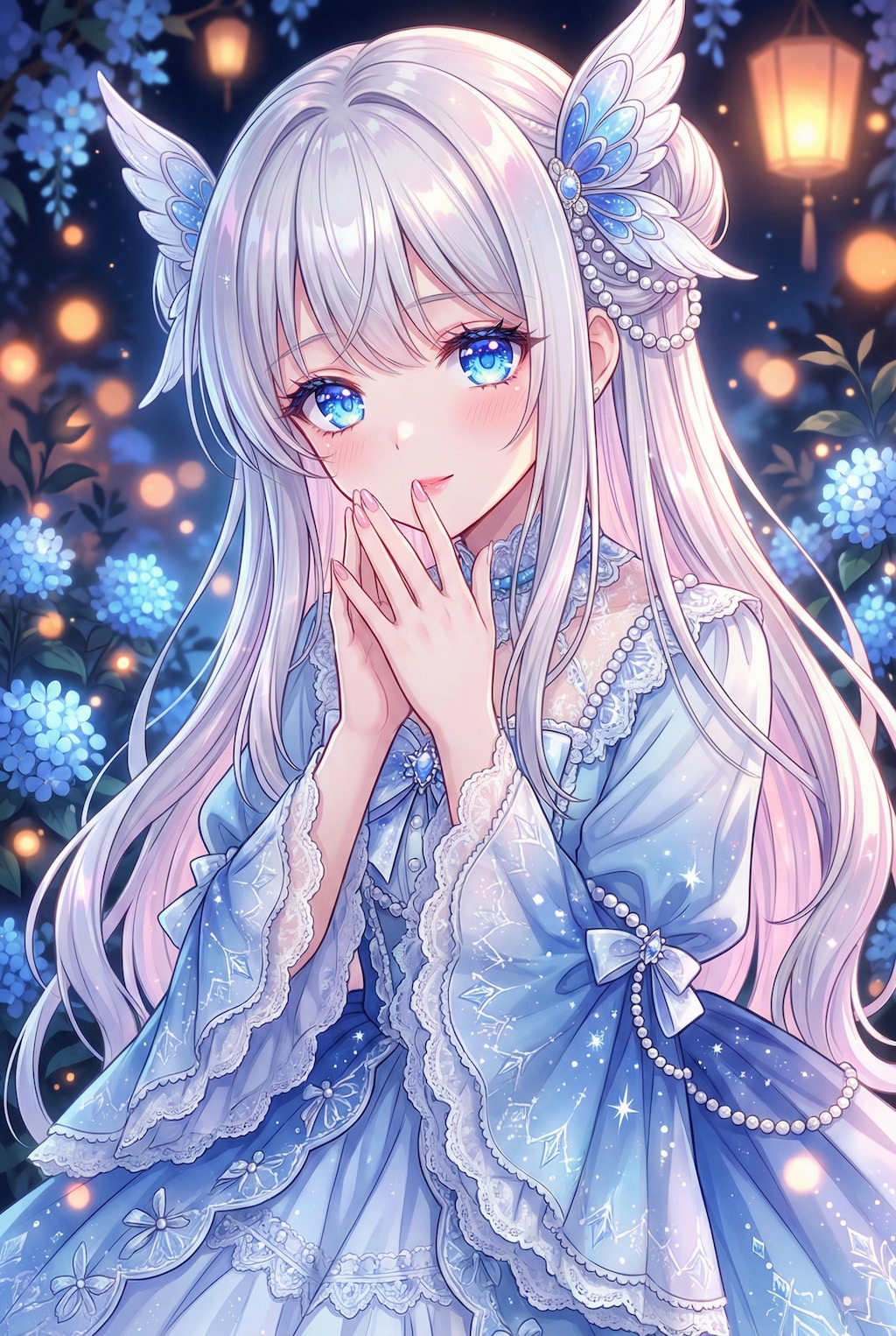 蒼夜の花冠に秘めたる銀月乙女の吐息