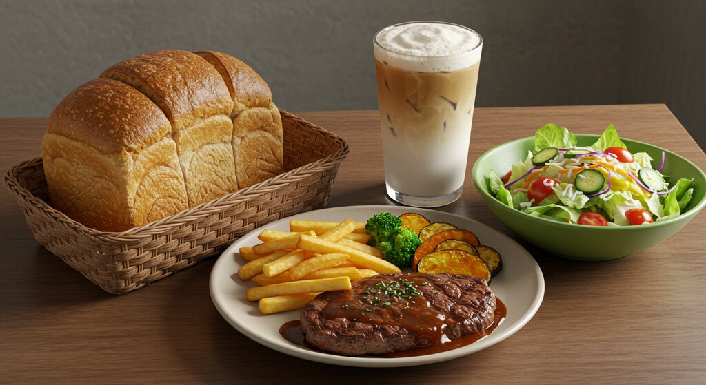 魔か府議食堂の胡桃パンセット