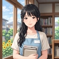 本屋の女性 (図書館司書)　4枚 4枚目