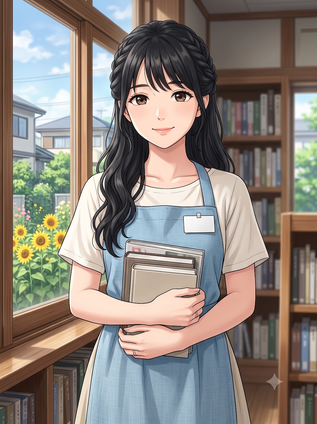 本屋の女性 (図書館司書)　4枚