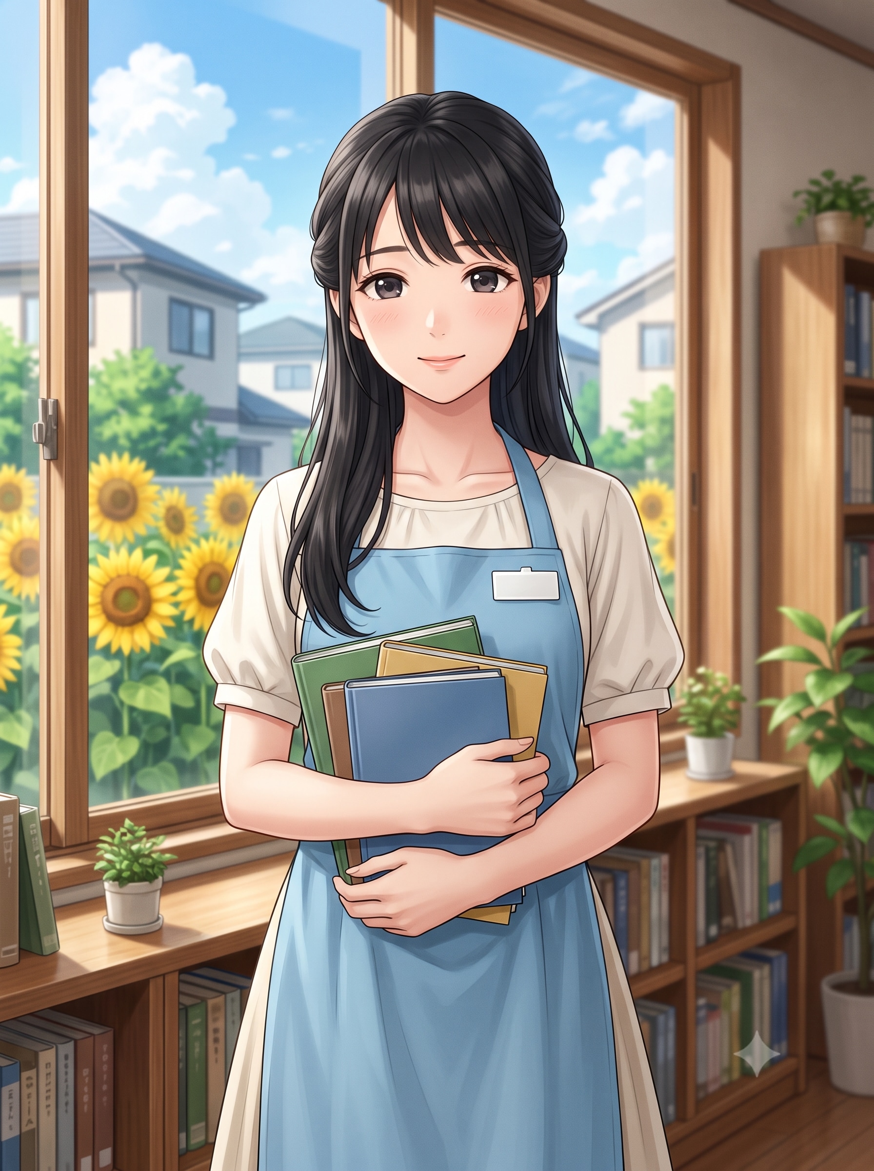 本屋の女性 (図書館司書)　4枚