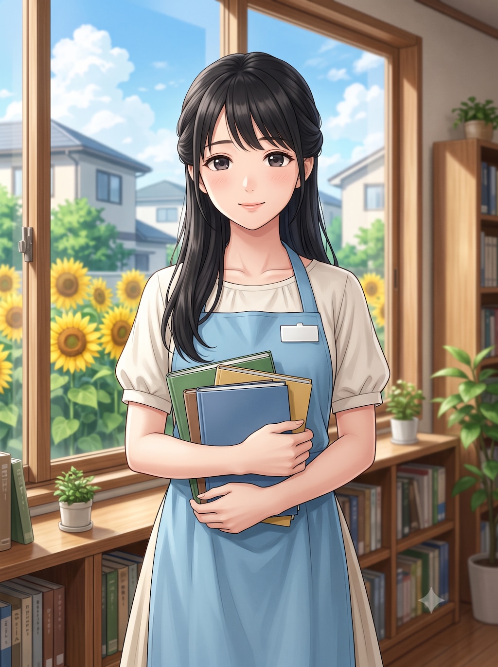 本屋の女性 (図書館司書)　4枚