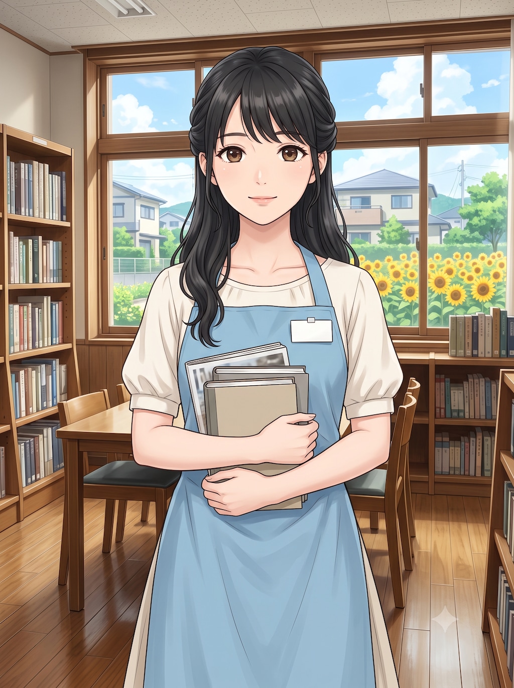 本屋の女性 (図書館司書)　4枚