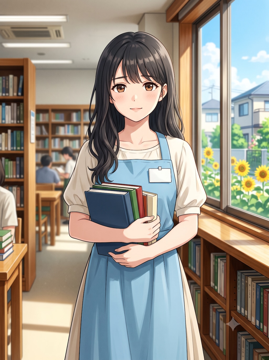本屋の女性 (図書館司書)　4枚