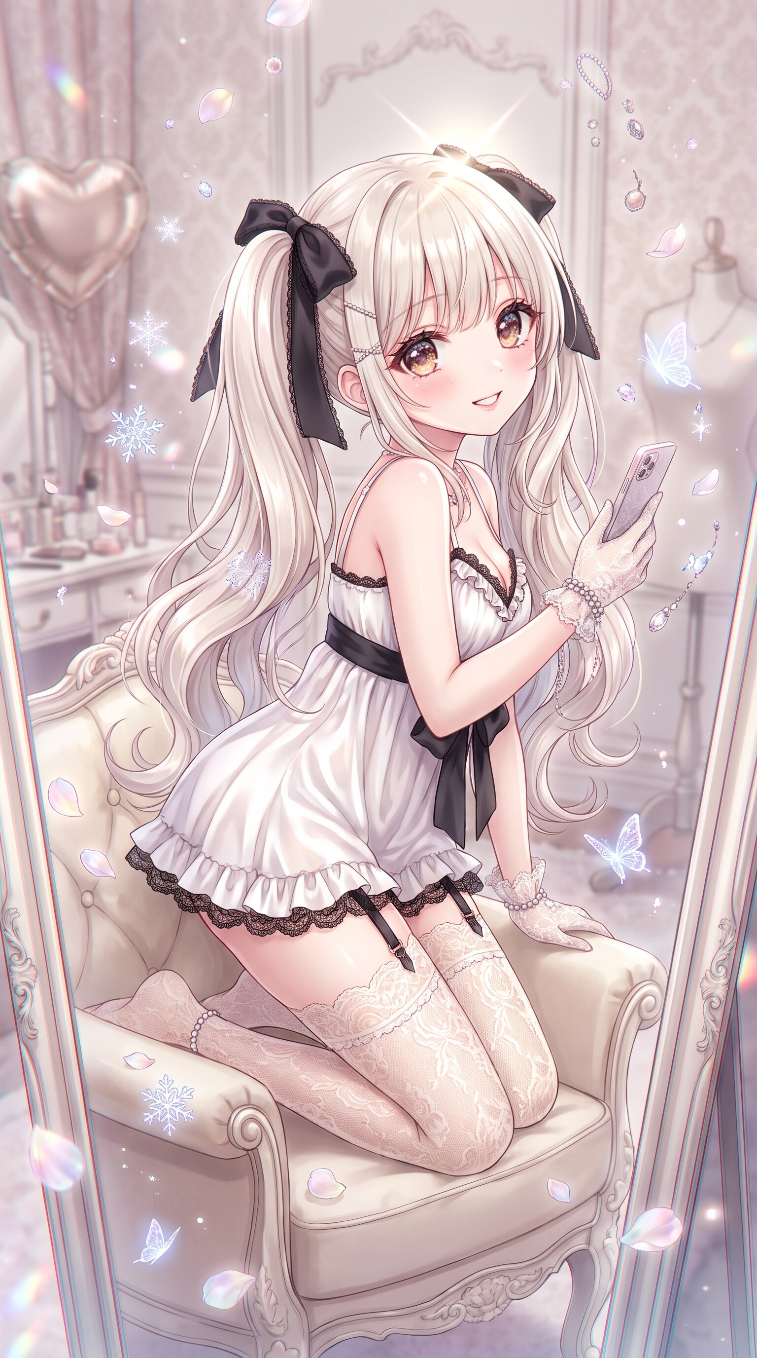 鏡前の白華
