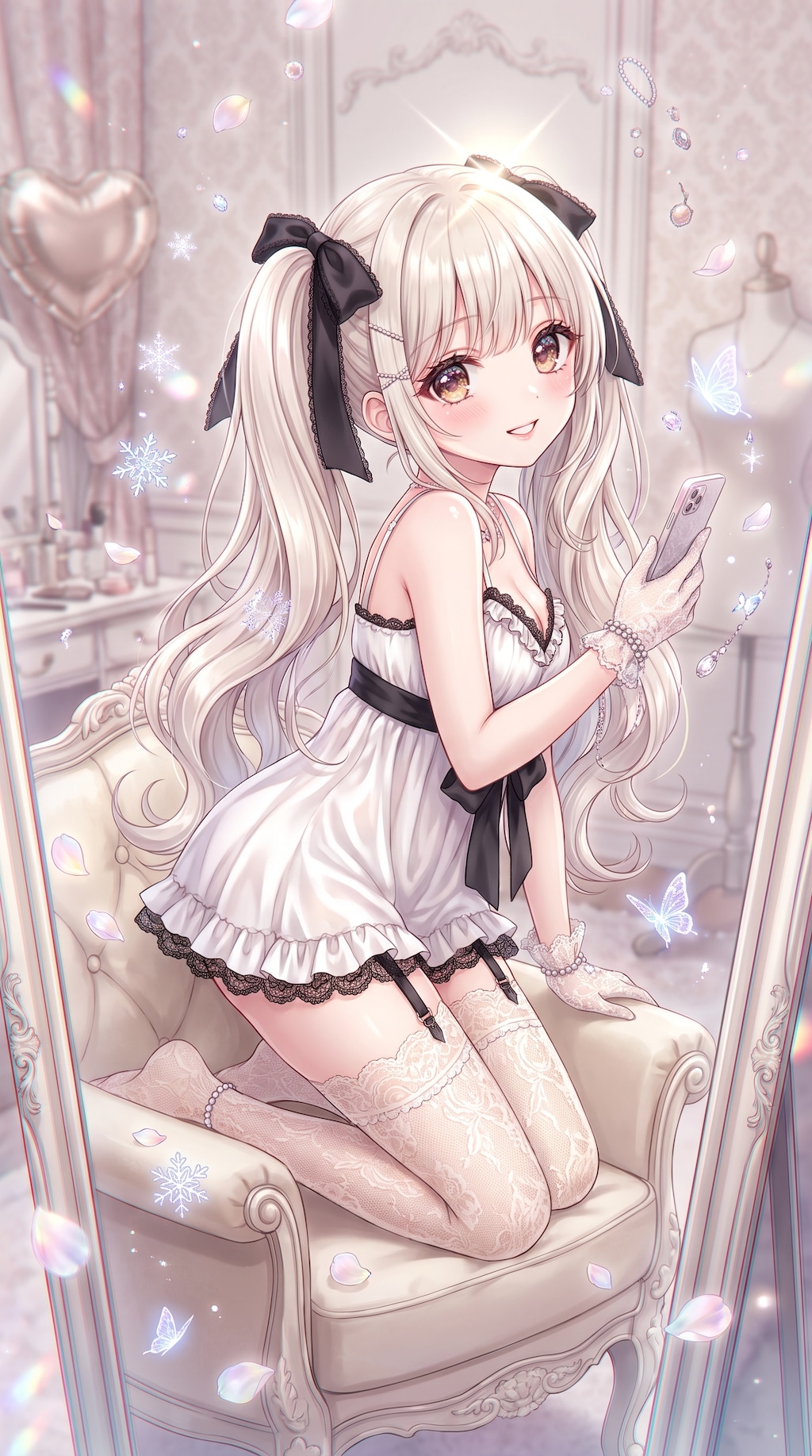 鏡前の白華