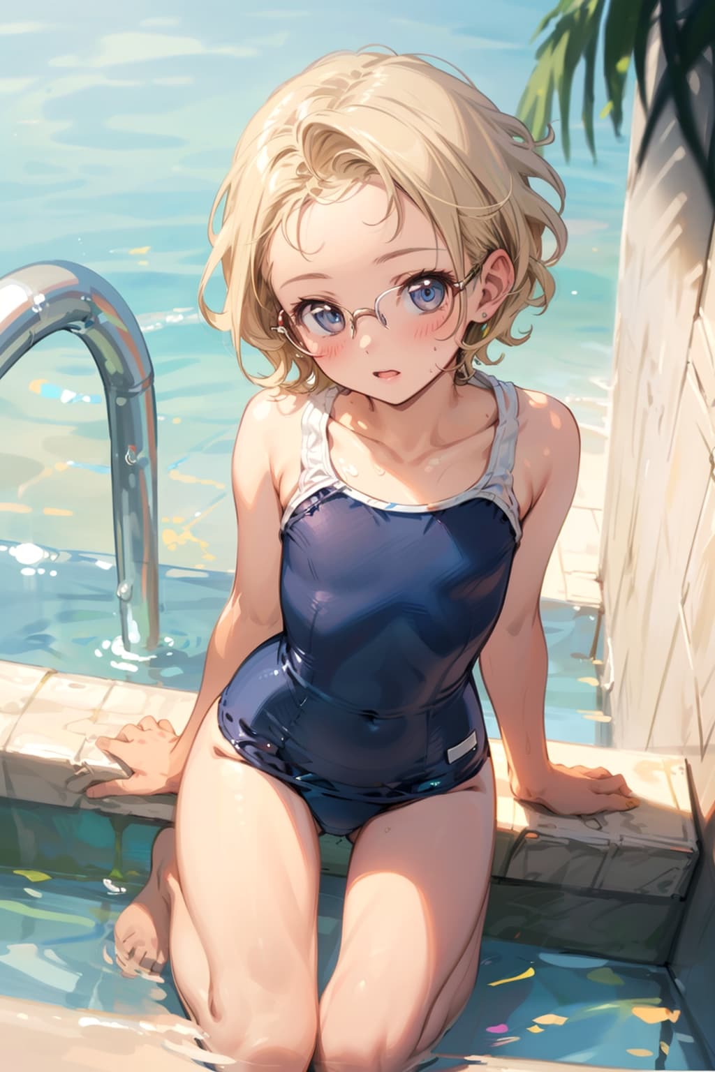 スク水の眼鏡っ娘