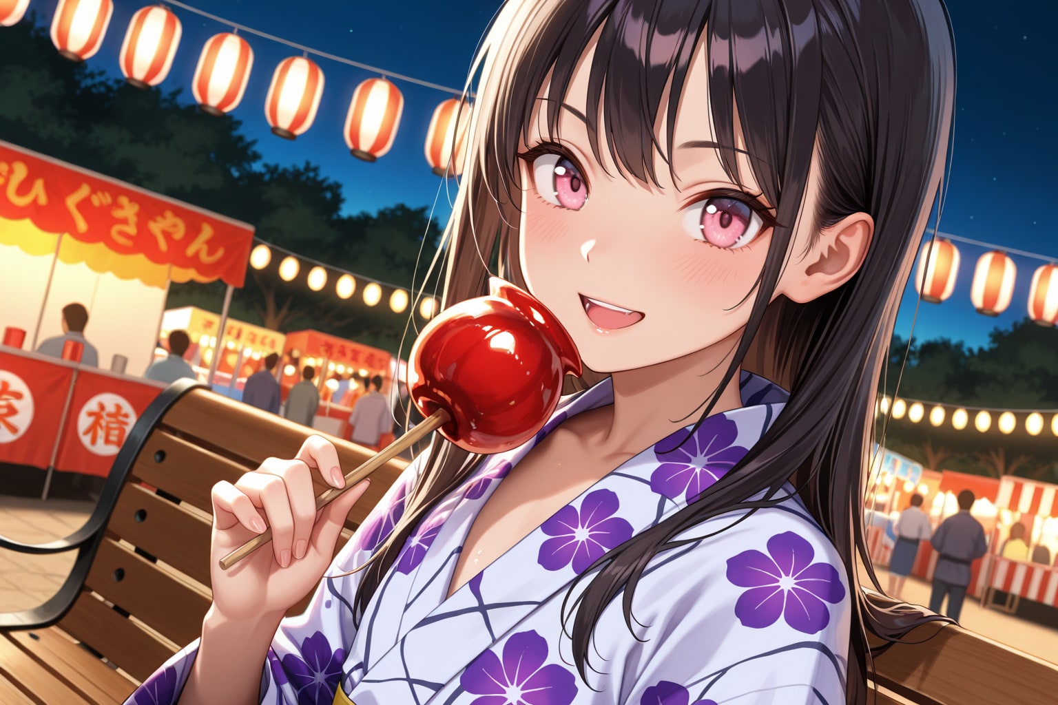 【本日の板野ちゃん】「お祭りだよ！　りんご飴、食べる？」