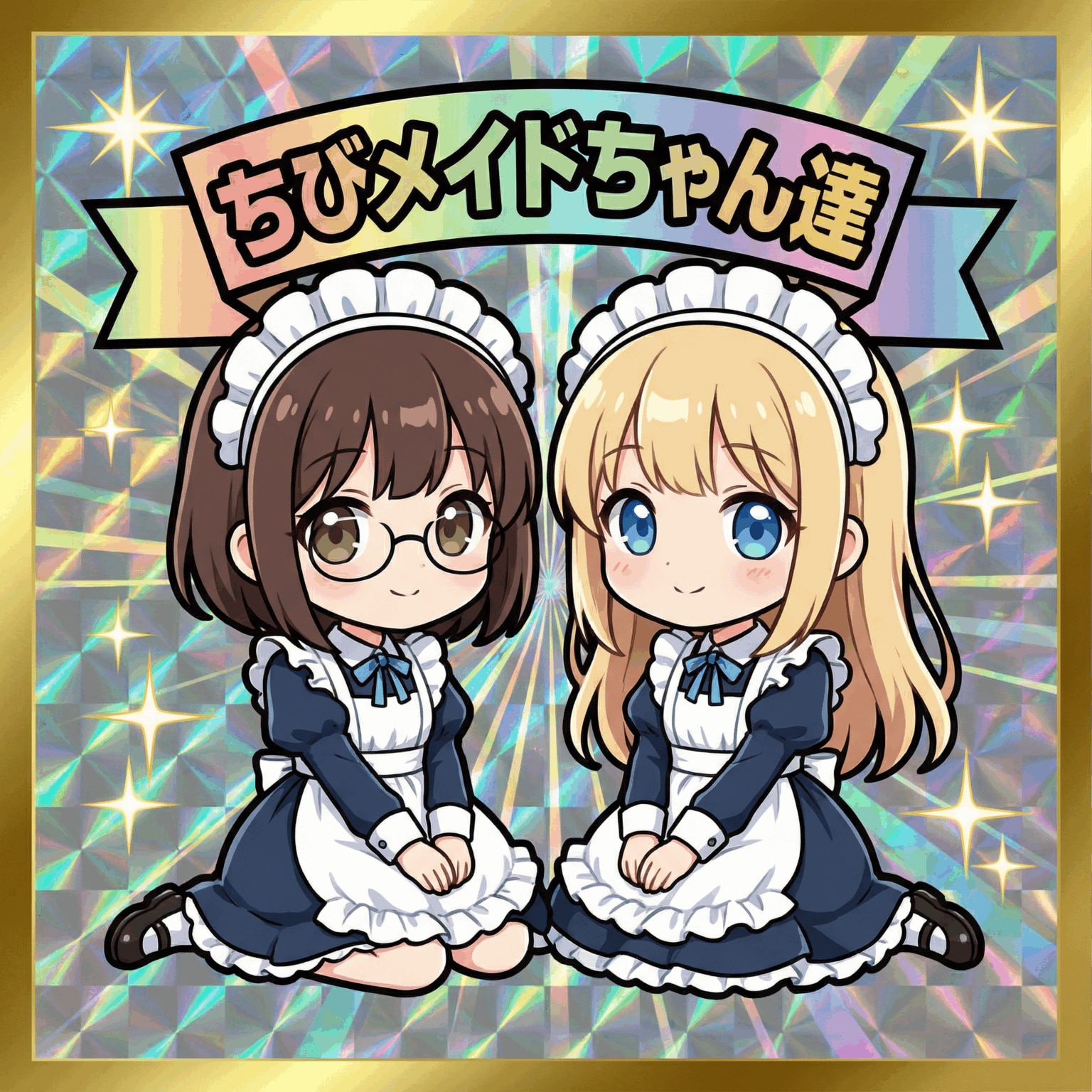 ちびメイドちゃん達シール | の人気AIイラスト・グラビア