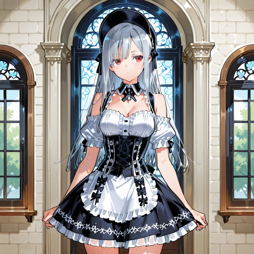 ゴシックっぽいドレスを着た暇そうな少女